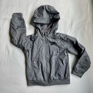 Nike Boys 4T Full-zip Hooded Mesh-lined Jacket in Gray